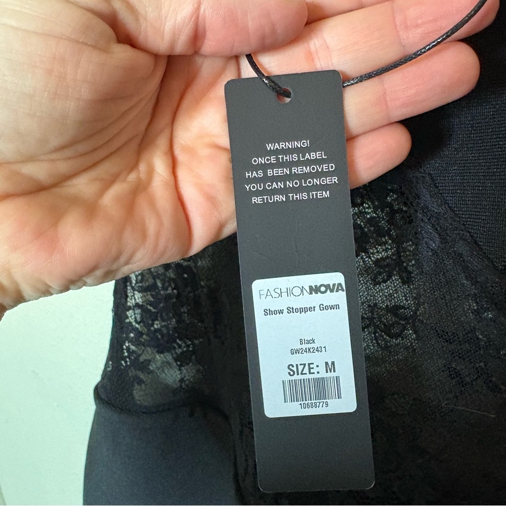 Fashion Nova Black Lace-Panel Maxi Dress Medium - Picture 6 of 9